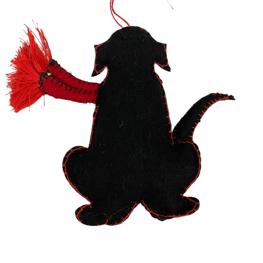 Stitch by Stitch Black LABRADOR DOG Scarf Fair Trade Handmade Beaded Christmas Ornament