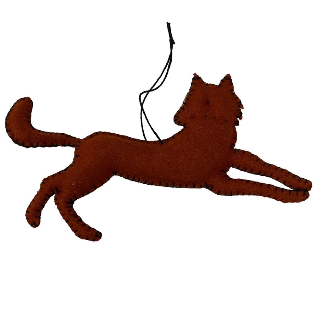 Stitch by Stitch Orange Running FOX Fair Trade Handmade Beaded Christmas Ornament