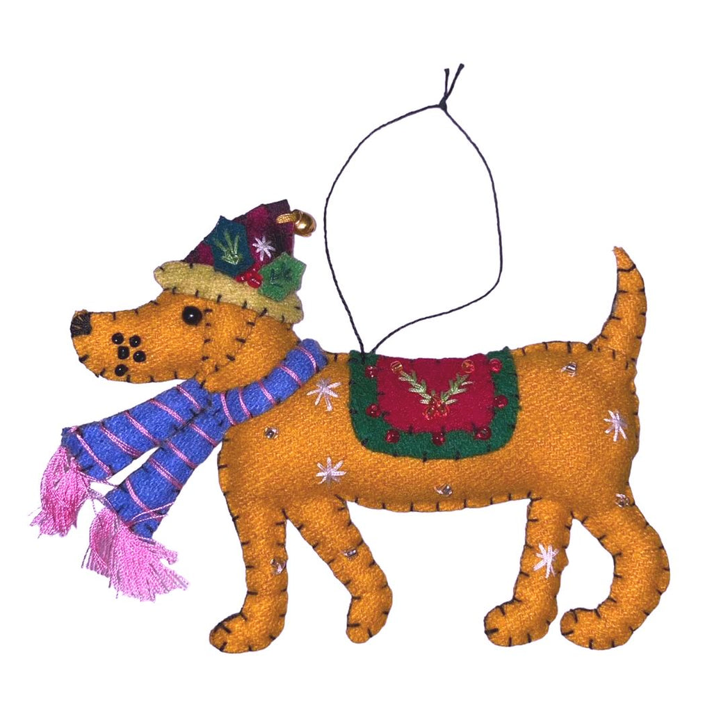 Stitch by Stitch Yellow LABRADOR DOG Fair Trade Handmade Beaded Christmas Ornament