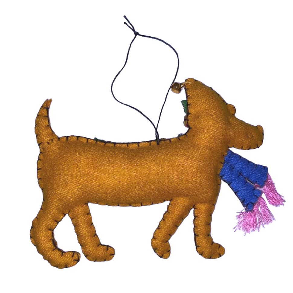 Stitch by Stitch Yellow LABRADOR DOG Fair Trade Handmade Beaded Christmas Ornament