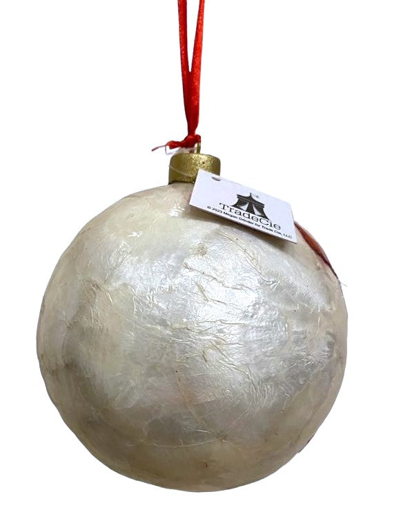Trade-Cie Megan Grinder GOLDEN RETRIEVER DOG Capiz Ball Christmas Ornament