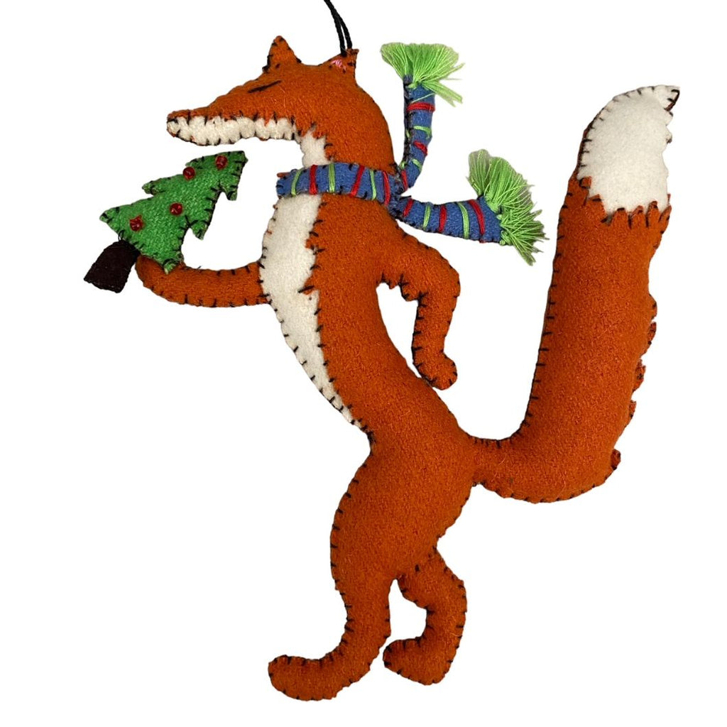 Stitch by Stitch Orange FOX Tree Scarf Handmade Fair Trade Christmas Ornament