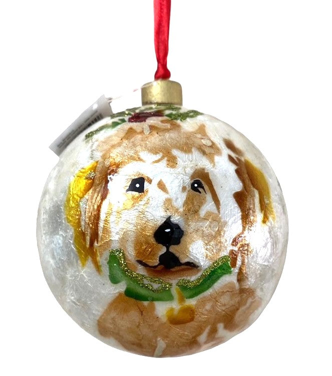 Trade-Cie Megan Grinder Terrier  DOG Capiz Ball Christmas Ornament