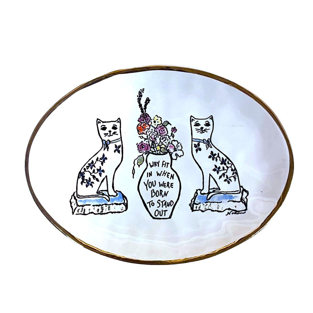 Trade Cie Tawnya Norton CAT KITTY Born to Stand Out Trinket Holder Dish